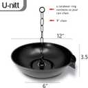 U-nitt 12" Spill Bowl Downspout Catch Basin for Rain Chain Anchoring & Stake | Rainwater Collection for Roof |Gutter Catch Basin | Good for Water Fountain & Birdbath | Black | Handles Heavy Rain