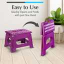 Handy Laundry Folding Lightweight Step Stool - Sturdy Enough to Support Adults and Safe Enough for Kids - Opens Easy with One Flip - Great for Kitchen, Bathroom or Bedroom (Purple - 9 Inch)