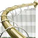 Chrsouly Curved Shower Rod, Adjustable 40-72 Inches Extra Wide Shower Curtain Rod, Rust Proof Heavy Duty Curved Shower Rods for Bathroom, Bathtub, Need to Drill, Gold