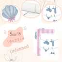 Pink and Blue Coastal Wall Art Set Of 3 Preppy Bikini Shells Painting Picture Wall Decor Meet Me at the beach Poster Print Artwork for Living Room Bedroom Dining Room Bathroom Home Decoration Unframed (24L" x 16W")