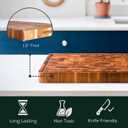 Extra Large (XL) Teak End Grain Cutting Board, Reversible, Knife-Friendly Charcuterie Butcher Block with Juice Groove & Handles, Non-Toxic, Gift Box Included (24" x 18" x 1.5")