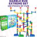 Marble Genius Marble Run Super Set, STEM Toys & Maze Construction Building - 150 Translucent Track Pieces & Glass Marble for Family, Kids Toddlers Ages 4-8 - Fun Holiday Creative Gifts