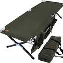 Tough Outdoors Camping Cot for Adults - Oversized Camping Cot - Durable Heavy Duty Military Bed - Elevated Foldable Cot & Camp Cots for Adults - XL Cot up to 300 lbs - w/Organizer & Storage Bag