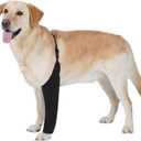 BARKLESS Dog Recovery Suit for Front Leg After Surgery, Breathable Dog Front Leg Sleeve for Male/Female to Stop Licking, Single Sleeve for Left/Right Joint Wound Cover, Cone Alternatives (Black, M) (M(Leg Height 9.5-11.5"))
