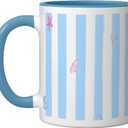 Seashell Preppy Striped Coastal Blue Stripes Ceramic Mug, Blue/White