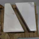 Main + Mesa Marble Geometric Bookends with Wood Inlay, White