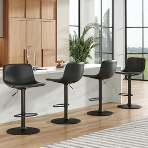 Swivel Bar Height Stools Set of 2 4 Adjustable Barstools