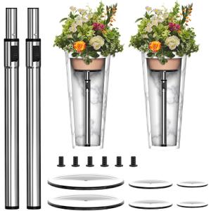 Adjustable Plant Risers for Inside Pot, Planter Insert for Large Container, 19.5-32'' Rise Filler Riser of Tall Flower Bed, Metal Lift Insert for Tall Taper (6 810 Base or Top)