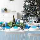 4 x 10.8 ft Extra Large Fluffy Tulle Christmas Tree Decorations Pleated Sparkly Tutu Christmas Tree Skirt Vintage Elegant Ornaments for Xmas Wedding Home Dining Table Decorations(Blue)