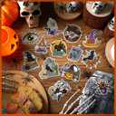 30 Pcs Halloween Diamond Art Magnets Kits DIY Skull Ghost Pumpkin Crow Spider Diamond Painting Fridge Magnetic Stickers Scary Gem Art Magnets for Beginners Holiday Decor Home