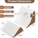 4PCS Orthopedic Bed Wedge Pillow Set for Post Surgery&Pain Relief,Adjustable Wedge Pillow for Back,Acid Reflux,Sitting up in Bed,Recovery,Snoring,Body Pillow for Sleeping (White/Dark Brown)