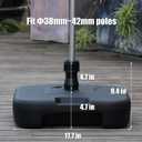 Orgrimmar Patio Umbrella Base 17.7L Heavy Duty Square Stand Water Filled Umbrella Base Stand for Outdoor