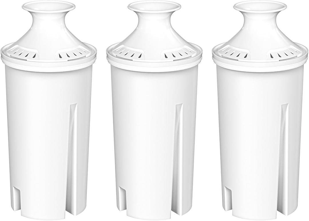 Fil-Fresh 3-Pack Water Filter Replacements for Brita Water Pitchers and Dispensers, NSF 53&42 Certified to Reduce Cadmium, Mercury, Copper, Zinc, BPA free, Lasts 2 Months or 40 Gallons