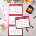 2 x 2026 Calendar - 2026 Wall Calendar, 3 Month Calendar Display 2026 (Folded in a Month), Jan.2026 - Dec.2026, 11" x 26", 3 Month Wall Calendar 2026 - Red