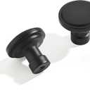 khtumeware 10 Pack Large Knob Black Cabinet Knobs Solid Heavy Duty Knobs Drawers Bi-Fold Door Knob Cabinet Hardware for Kitchens Bathroom