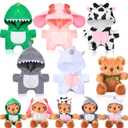 5 Pcs Bear Clothes with 1 Pcs Bear, Stuffed Animal Clothes Fit 6-8 Inches Plush Toy Doll Small Outfit Stuffed Animal Accessories Cute Hoodie DIY Toy