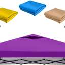 10x10 Pop Up Canopy Replacement Top Cover with Air Vent for Straight Leg Canopy Tent, Waterproof for Outdoor Garden Patio Camping Sun Shade (Purple)