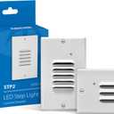 STP2 Louvered White LED Step Light with Photocell (STP2L120WHPC)