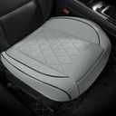 Leather Front Car Seat Cover - Bottom Car Seat Covers Fully Wrapped, Non-Slip, Luxury Appearance and Comfort, Fits Most Vehicles, 1 Pack, Gray