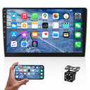 10.1 Inch Android Double Din Car Stereo Touch Screen Car Radio with WiFi GPS Navigation Mirror Link Car Multimedia Player Support Bluetooth FM Radio Receiver Dual USB Input with Backup Camera