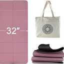 Foldable Yoga Mat 72" L x 32" W x 0.32 Inch Extra Thicked and Wided, Folding Yoga Mat for Travel with Canvas Carrying Bag, Non-Slip TPE Exercise Pilates Mat