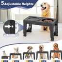 XIAZ Elevated Dog Bowls Large Breed Raised Dogs Bowl Stand Large/Medium Sized Dog Slow Feeder Dogs Bowls Food Water Stands 5 Heights Adjustable 9/11/12/14in Pet Feeder Dish Station