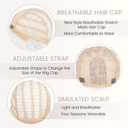 BATISI White Wavy Wig with Bangs Soft Short Bob Wigs for Women Synthetic Shoulder Length Women's Curly Wigs for Costumes Cosplay Daily