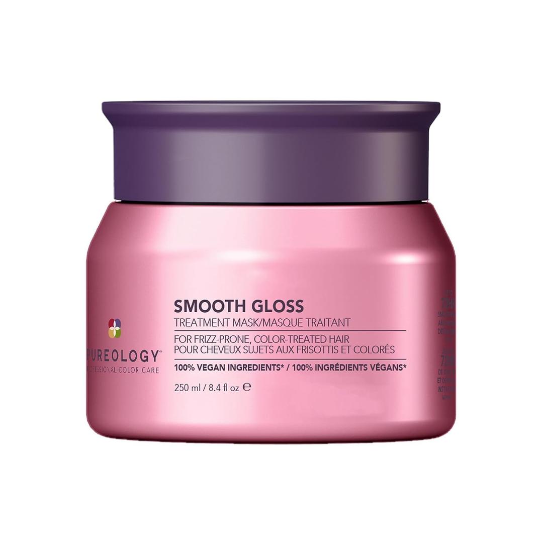 Pureology Smooth Gloss Treatment Mask - Smoothing Hair Mask, Instantly Detangles & Conditions, Frizz Control & Humidity Protection, For Frizz-Prone, Color-Treated Hair, Vegan
