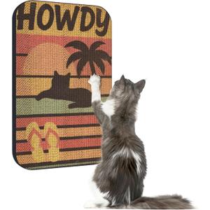 Art Cat Scratcher, Wall-Mountable Cat Scratching Board, Cat Wall Scratcher 16.7x11x1 Inch Cat Scratch Pad and Cat Scratchers for Indoor Cats Toy Furniture ProtectorBeach