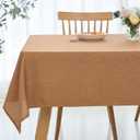 maxmill Fall Rectangle Tablecloth Waterproof Spillproof Wrinkle Resistant Washable Decorative Fabric Linen Textured Dining Table Cloth for Harvest Thanksgiving Dinner Parties, 52 x 70 Inch, Amber