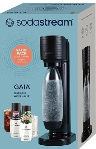 SodaStream Gaia Sparkling Water Maker, Black, Value Pack