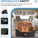 Dog Car Seat for Medium Dogs - Pet Car Seat with 2 Safety Straps & Waterproof Padding, Portable Pet Carrier for Cars, Trucks & SUVs, Comfortable Booster Bed for Pets Up to 55lbs (Black/Coffee)