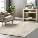 nuLOOM 5' x 8' Cozy Plush Area Rug, Machine Washable, Non-Slip, Soft Fluffy Shag Carpet for Living Room Bedroom Kids Room Nursery Home Decor, Loni Cream