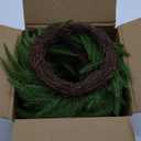 8 Pcs Christmas DIY Green Wreath 10 Inch Artificial DIY Faux Plain Wreaths Front Door Green Farmhouse Cabinets Indoor Outdoor Wall Decor(Norfolk Pine)