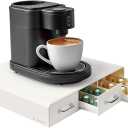 Navaris Coffee Capsule Triple Drawer - Coffee Pod Storage Drawer - Space-Saving Coffee Pods Organizer for Your Kitchen - Coffee Holder for Countertop - Fits Up to 48 Cups -Cream