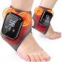 2 Pack Cordless Ankle Massager for Pain Relief, Ankle Heating Pads for Pain, Heated Ankle Massager for Pain, Rechargeable Feet Heating Pads, Feet Massage, 3 Heat Levels, 3 Massage Modes (One Size for All, Gray)