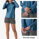 WILLIT Women's Long Sleeve Workout Tops Running Athletic Quick Dry Shirts Lightweight Yoga Gym T-Shirts UPF 50+ (Blue, XL)