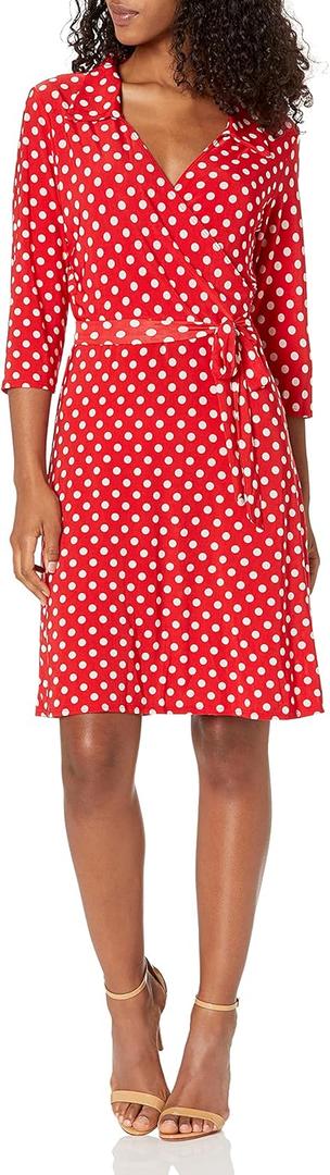 Star Vixen Women's Plus-Size Faux Wrap Dress, Size: 1X
