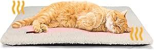 Self Warming Cat Bed Self Heating Cat Dog Mat 24 x 18 inch Extra Warm Thermal Pet Pad for Indoor Outdoor Pets with Removable Cover Non-Slip Bottom Washable Non Electric