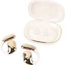 AI Language Translation Earbuds, 140 Languages AI Translation ANC Noise Reduction 360° Sound Real Time Translator Headphones for Travel Business Learning (White+Gold)