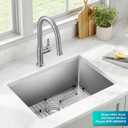 KRAUS Standart PRO 26-inch 16 Gauge Undermount Single Bowl Stainless Steel Kitchen Sink, KHU100-26