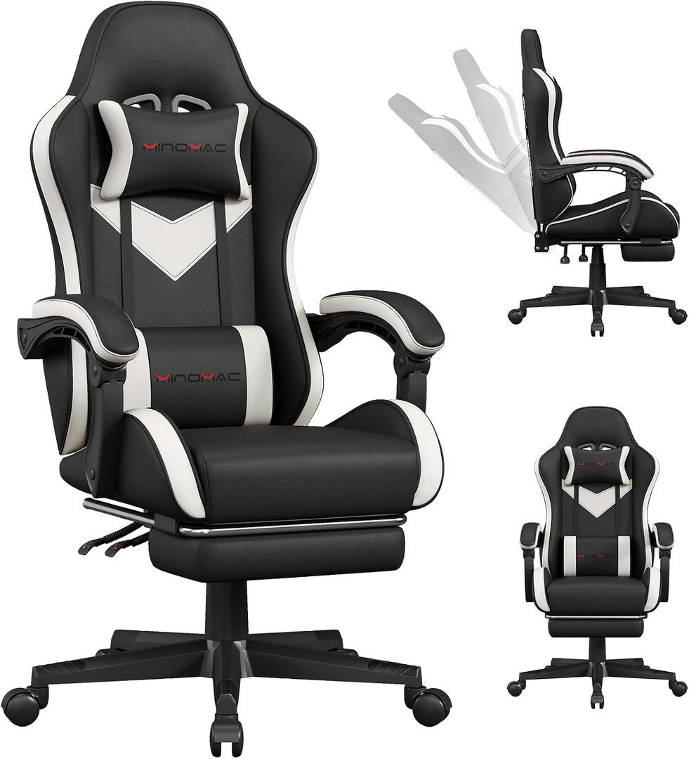 Gaming Chair Ergonomic Gamer Computer Office Chair,Footrest Lumbar Support, Oversized