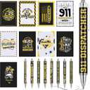 Resurhang 18 Pcs 911 Dispatcher Appreciation Gifts, 9 Dispatcher A5 Notebook Journals & 9 Inspirational Ballpoint Pens,Telecommunicator Week Gifts for First Responder, Emergency Worker, Police