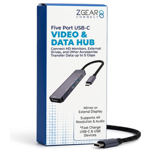 Five Port USB-C VIDEO & DATA HUB