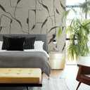 RoomMates RMK12208M Nikki Chu Taupe and Black Peel and Stick Wallpaper Mural (120" x 180")