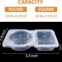 36 Pcs Reusable Snack Containers, 2 Compartment Condiment Containers with Lids for Refrigeration, Portion Control, Outdoor Takeaway Sauce Dip Case.