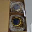 2 Pack Outdoor Solar Hanging Lantern Lights Metal LED Decorative Lamp for Garden Patio Courtyard Lawn and Table with Hollowed-Out Design (Sunset Blaze)