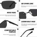 Retro Frameless Rectangle Sunglasses Womens Trendy Narrow Small Frame Spring Hinge UV Protection FZN905