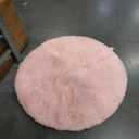 OLANLY Pink Round Rugs for Bedroom - Machine Washable, 4 ft Circle Area Rugs for Living Room, Soft and Fluffy Shaggy Carpet for Teen Girls and Boys, Nursery Rooms, Dorms, Home Decor Aesthetic
