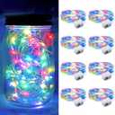 8 Pack Fairy Lights 7Ft 20 LED Twinkle String Lights 3 Modes Battery Operated Waterproof Firefly Starry for Mason Jar Party Wedding Christmas Valentines Day Table Centerpieces,Multicolor